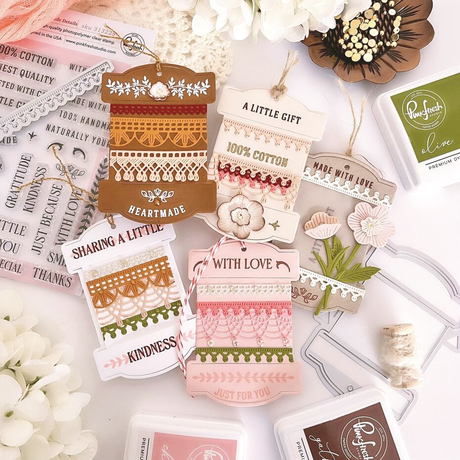 Pinkfresh Studio - The Stitch Edit Large Spool Coloring Stencils (2pcs)