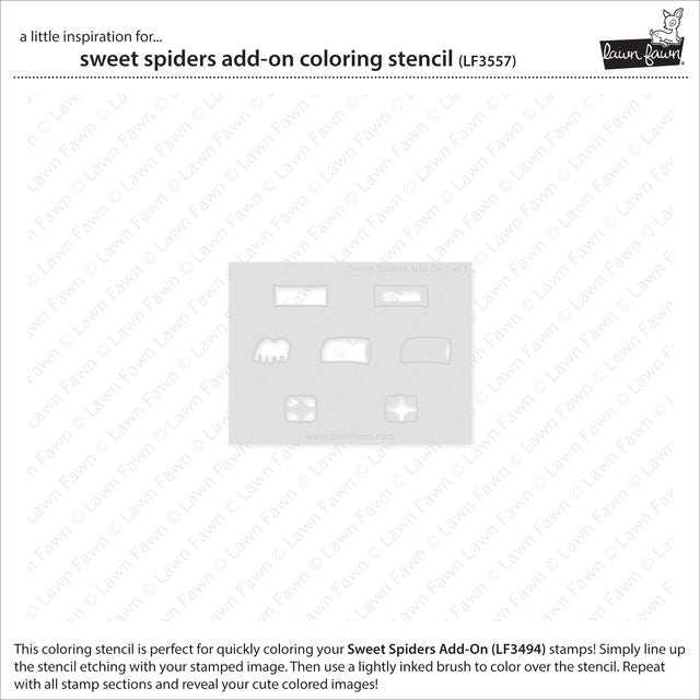 Lawn Fawn - Sweet Spiders Add-On Coloring Stencil