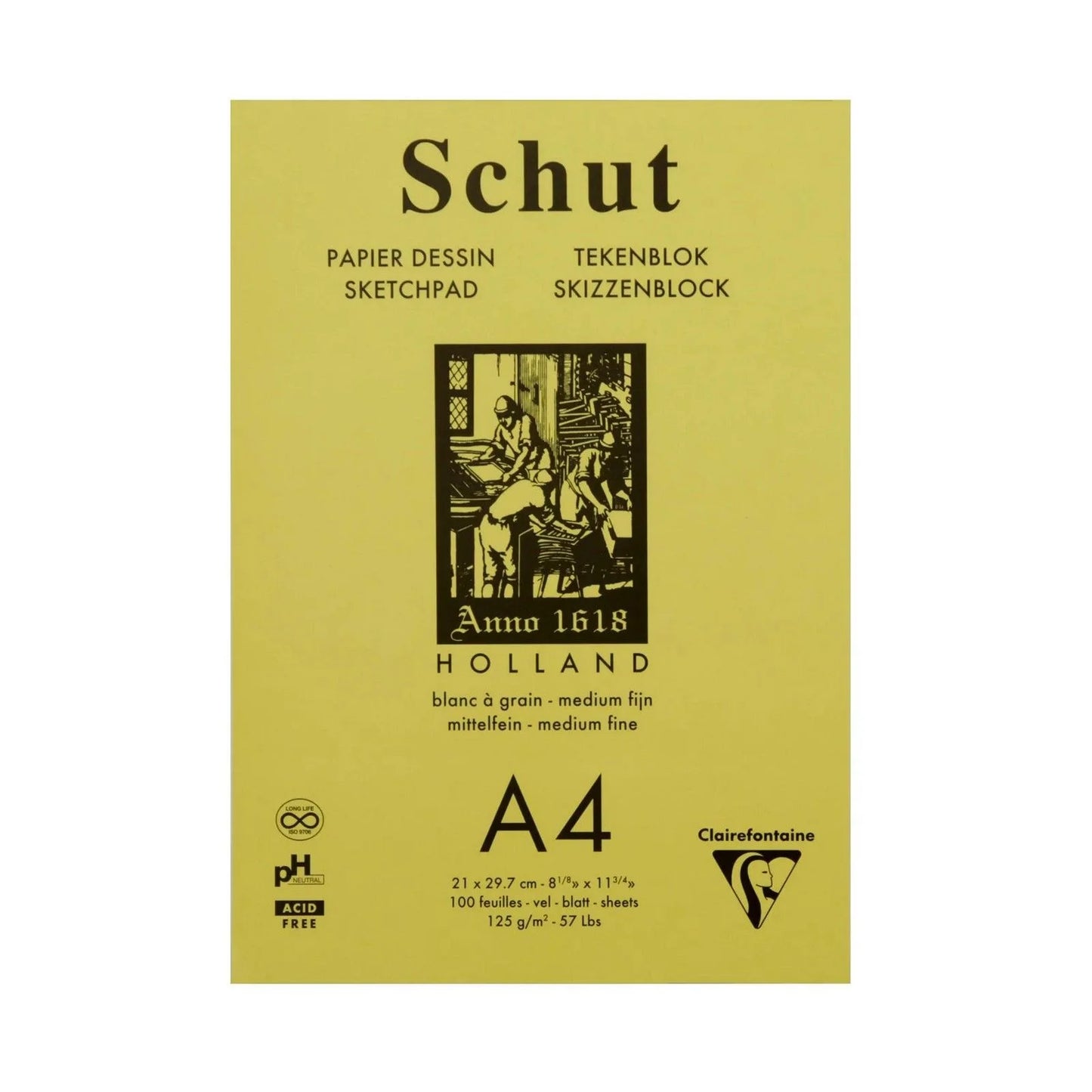 Clairefontaine - Schut Paper Pad Fine Texture White A4