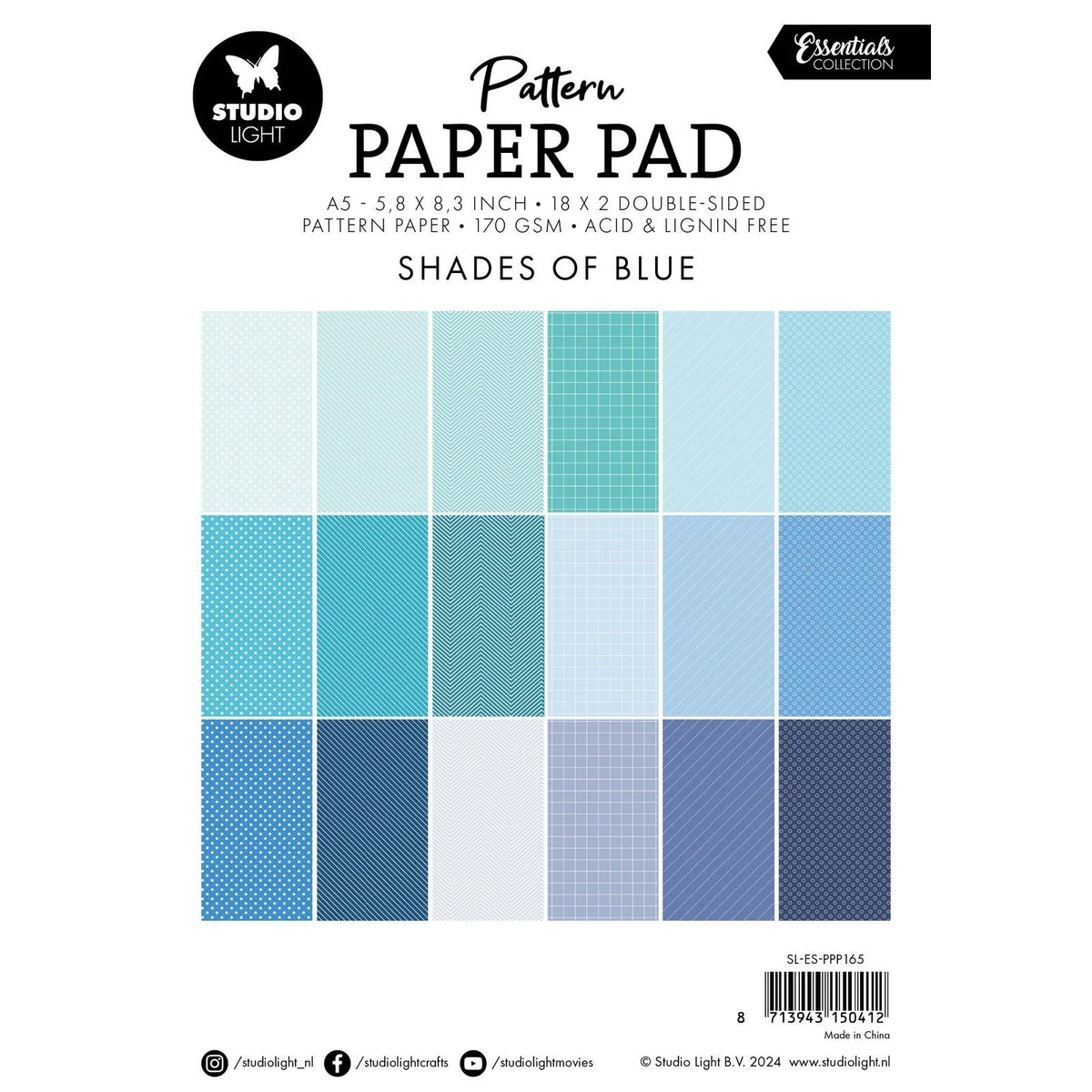 Studio Light - Essentials Pattern Paper Pad Shades Of Blue