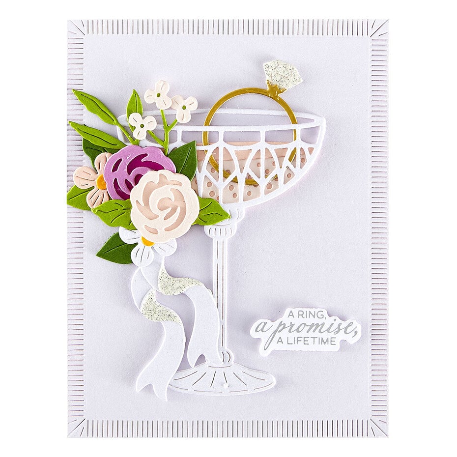 Spellbinders - Happier Hour Etched Dies Linear Touch Rectangles and Tag