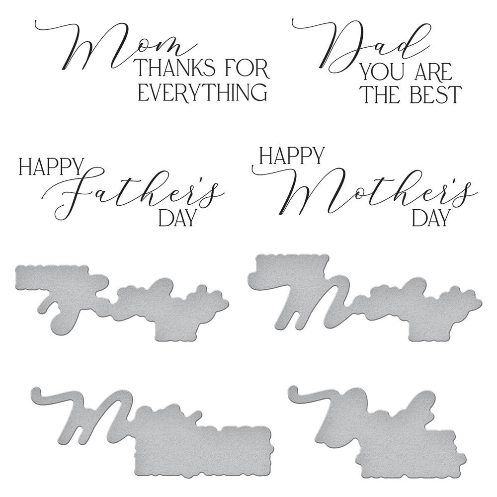 Spellbinders - BetterPress Mother's & Father's Day Sentiments Press Plate