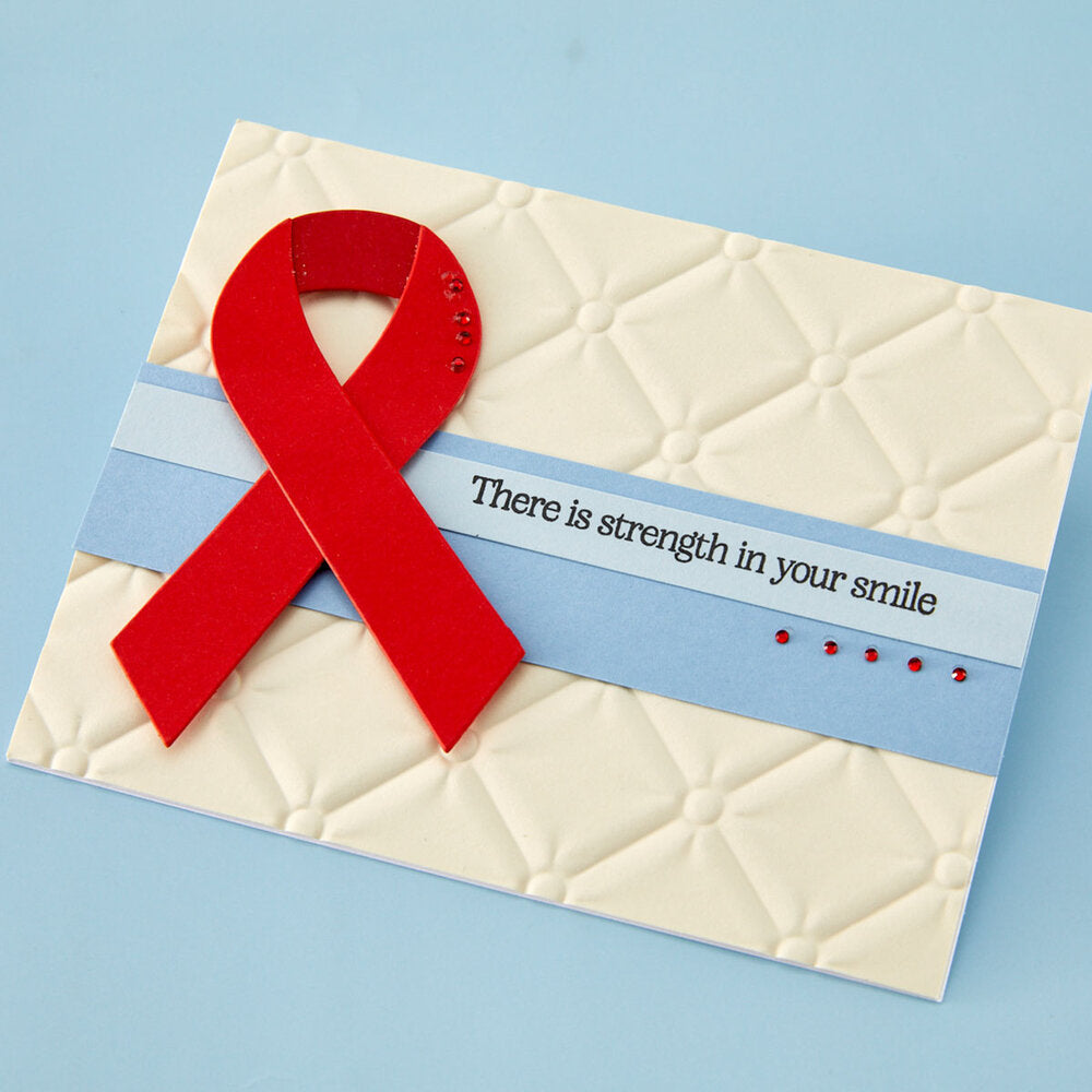 Spellbinders - Awareness Ribbon and Sentiments Stamp & Die Set