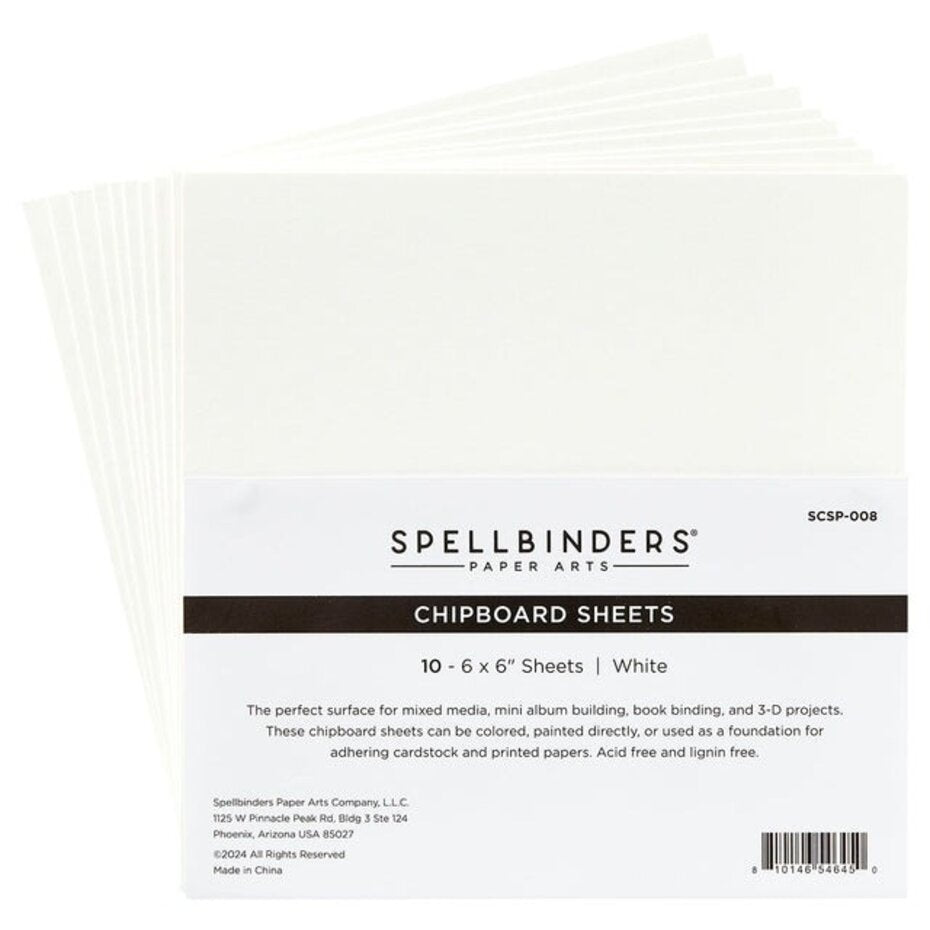 Spellbinders - White Chipboard Sheets 6x6" (10pcs)