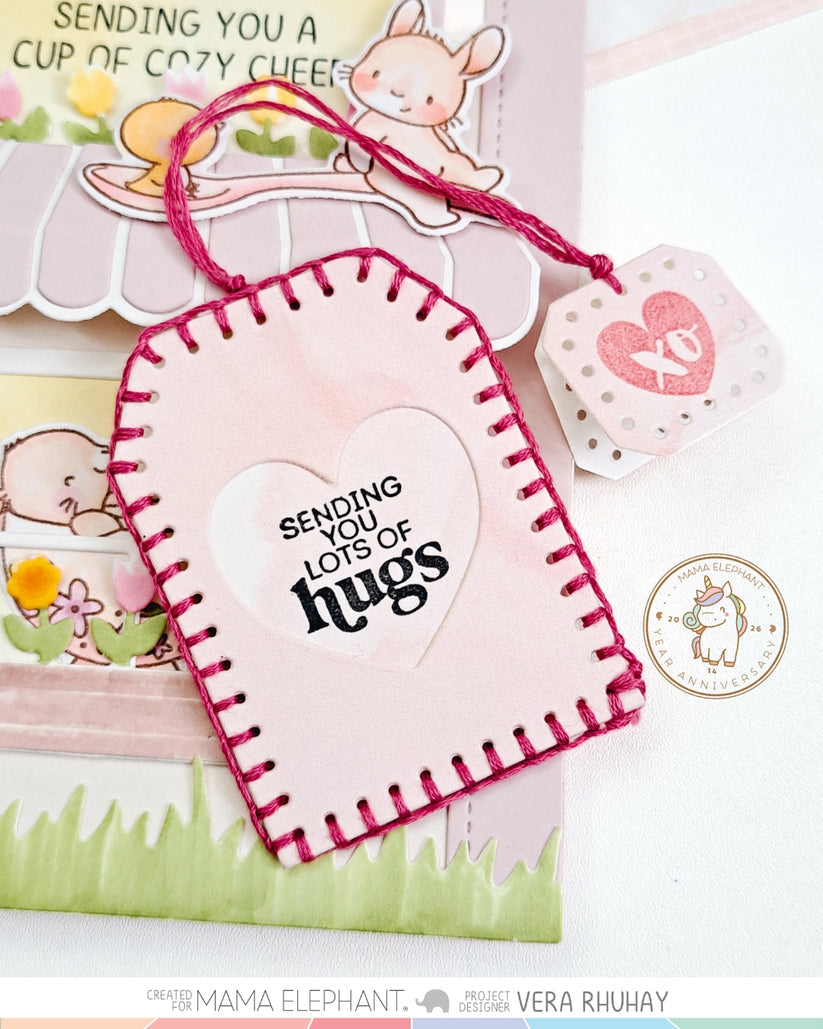 Mama Elephant - Stitched Tea Tags - Creative Cuts