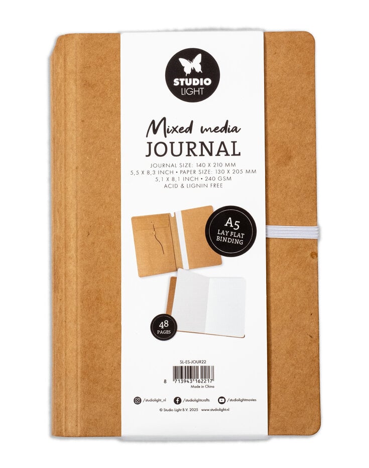 Studio Light - Mixed Media Journal A5 Lay Flat Binding