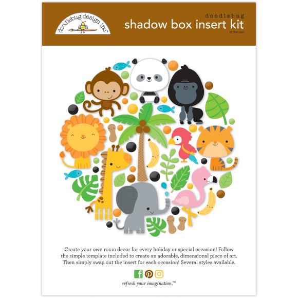 Doodlebug Design - At the Zoo Shadow Box Insert Kit