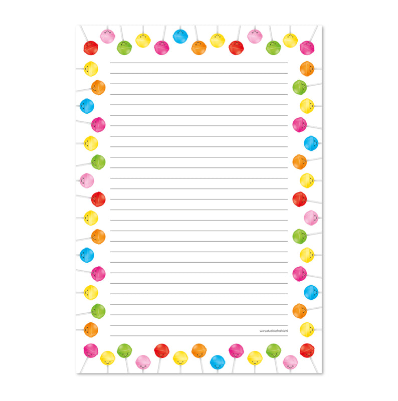 Studio Schatkist - Notepad Lollipops Candy A4 (1pcs)