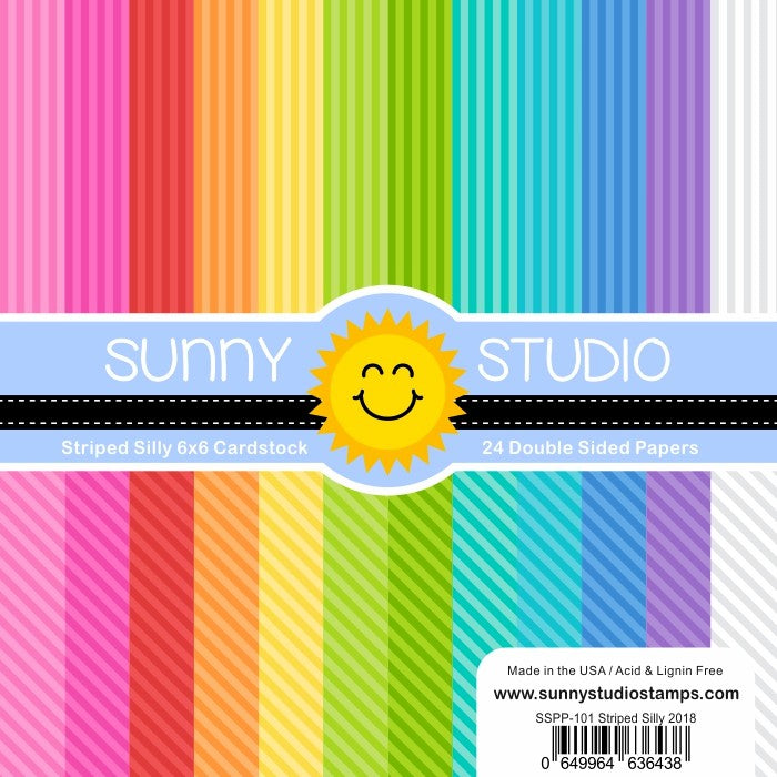 Sunny Studio - Striped Silly Paper Pad 6x6"