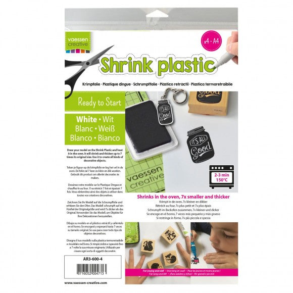 Vaessen Creative - Shrink Plastic White A4 (4pcs)