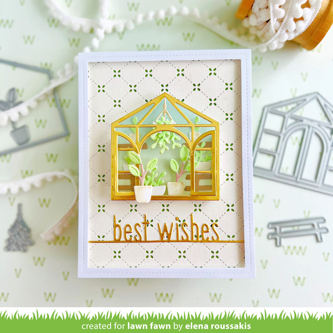 Lawn Fawn - Best Wishes Line Border
