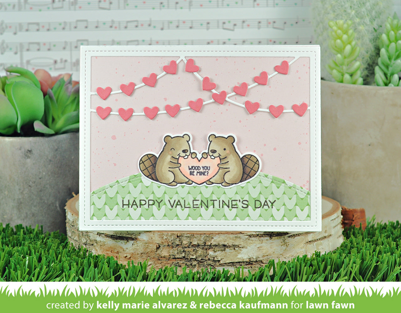 Lawn Fawn - Heart Garland Backdrop: Landscape
