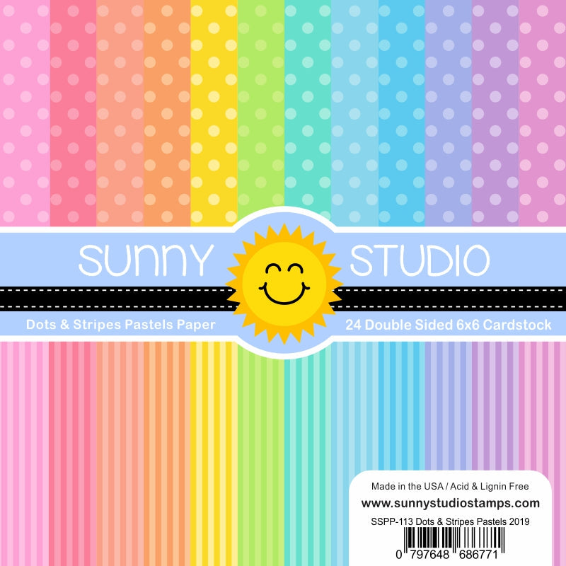Sunny Studio - Dots & Stripes Pastels Paper Pad 6x6"