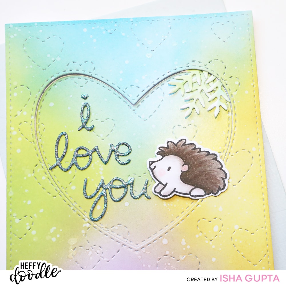 Heffy Doodle - Stitched Hearts Background Die