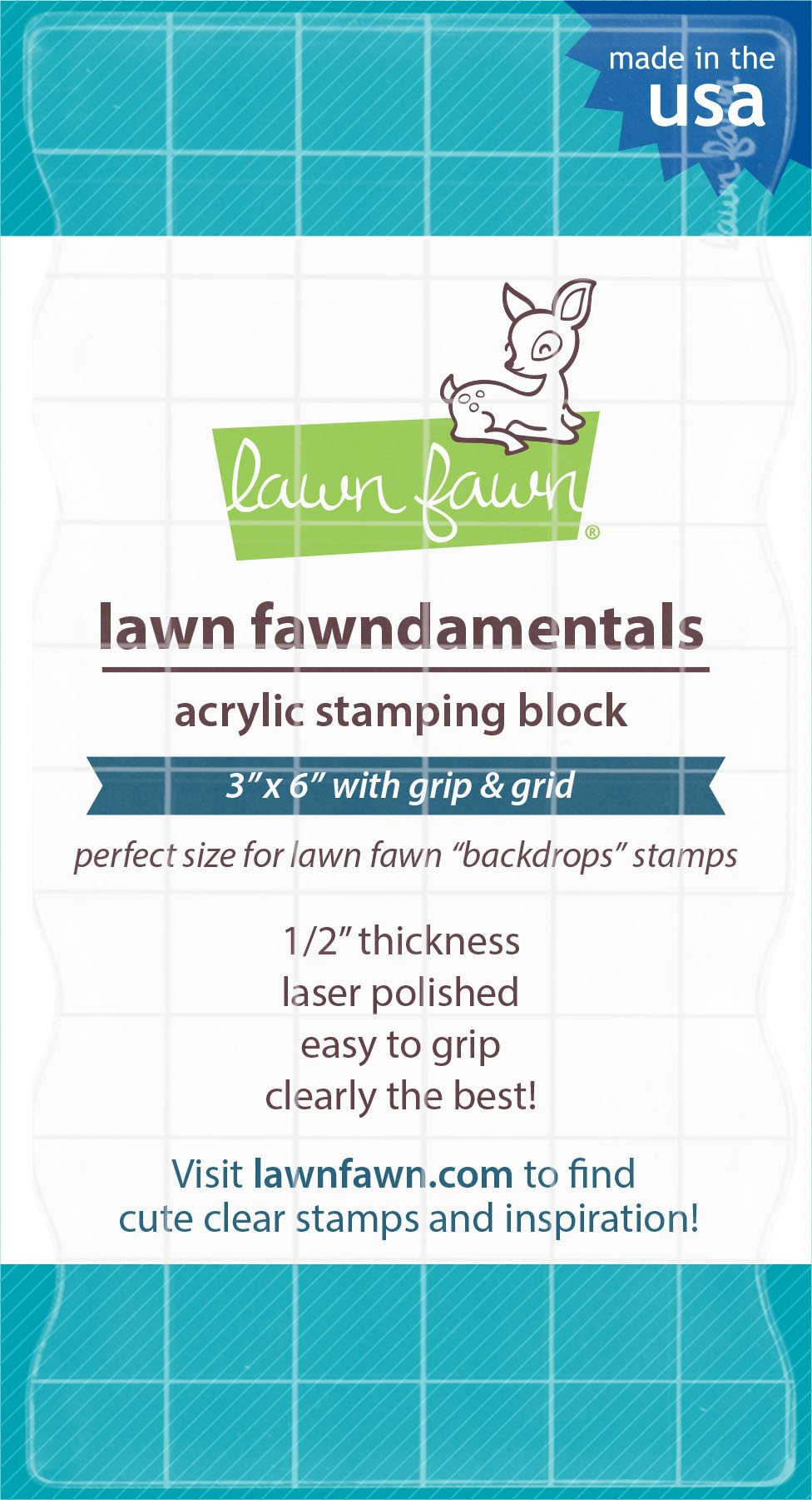 Lawn Fawn - 3"x6" Grip Block With Grid