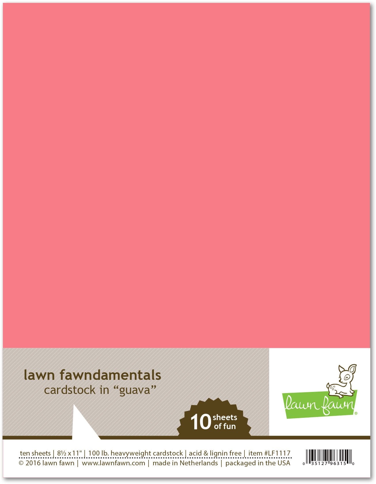 Lawn Fawn - Guava Cardstock