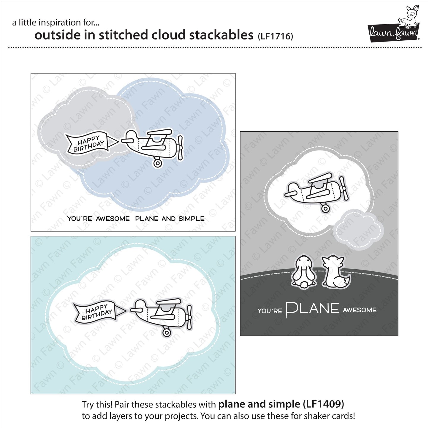 Lawn Fawn - Outside In Stitched Cloud Stackables