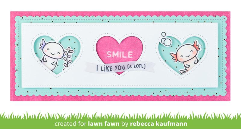 Lawn Fawn - Scalloped Slimline With Hearts: Landscape
