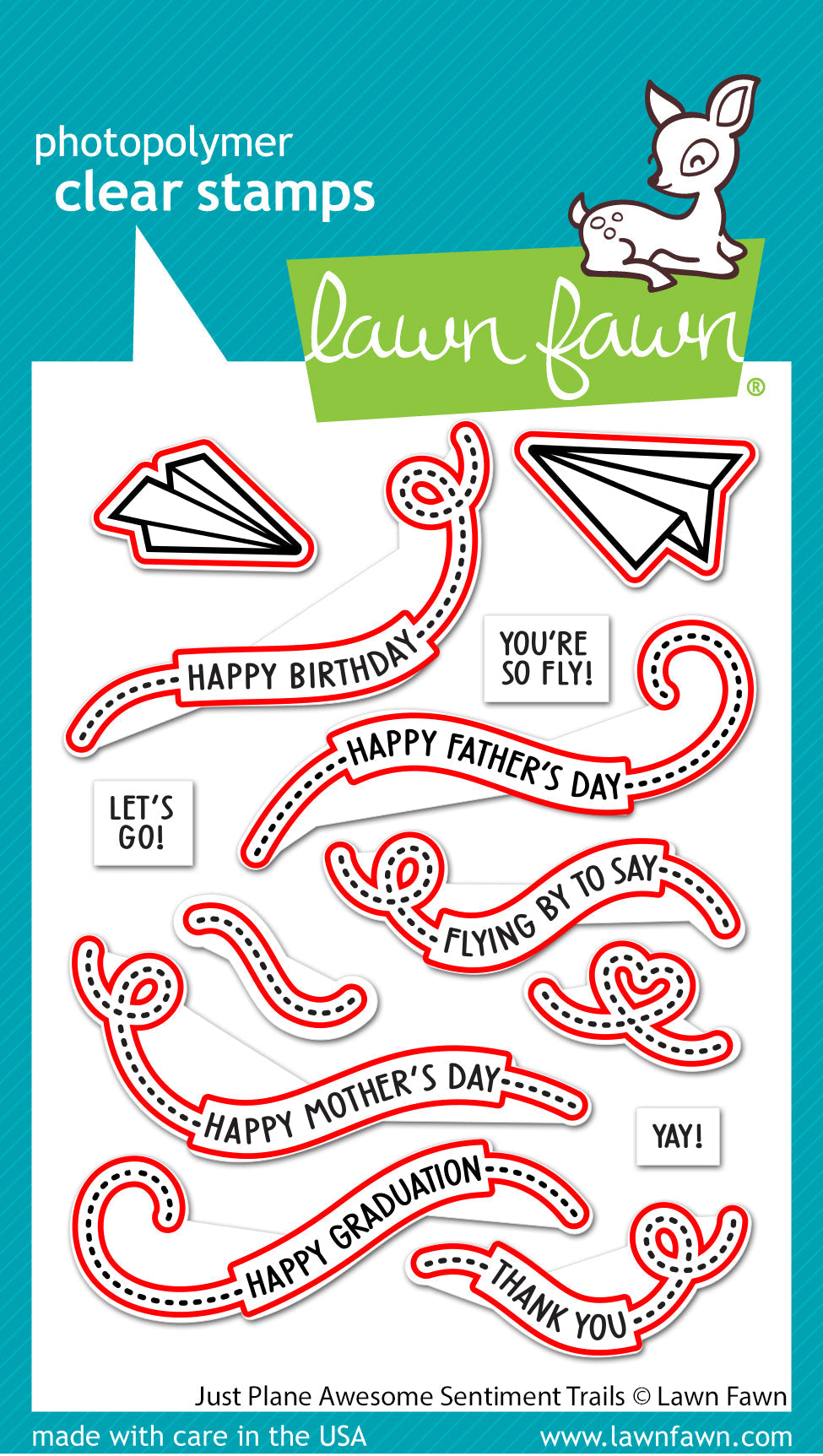 Lawn Fawn - Just Plane Awesome Sentiment Trails Lawn Cuts