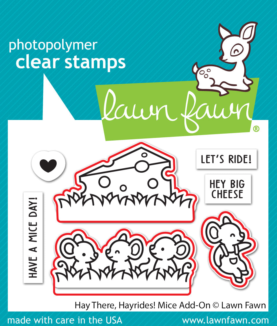 Lawn Fawn - Hay There, Hayrides! Mice Add-On Lawn Cuts