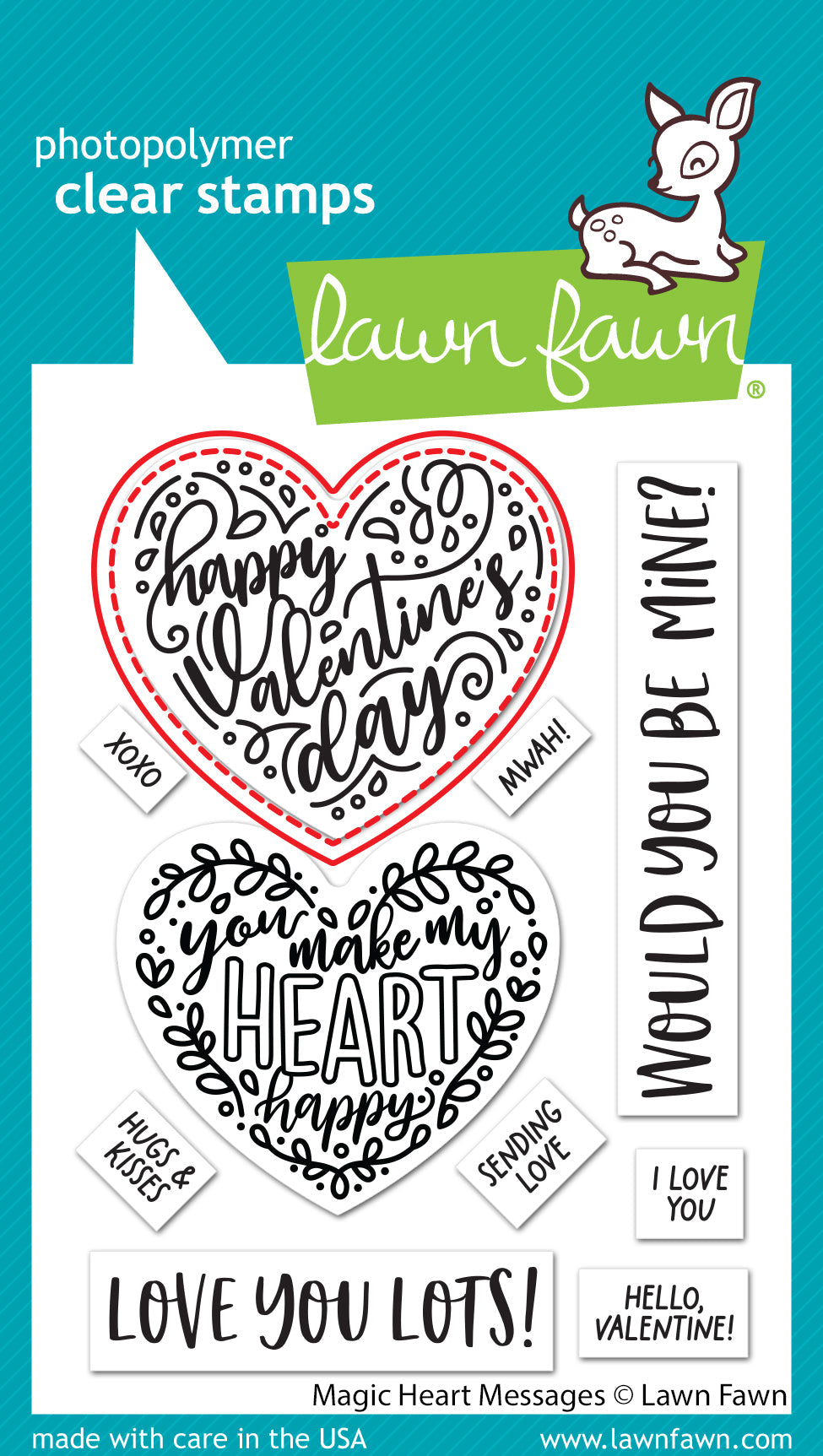 Lawn Fawn - Magic Heart Messages Lawn Cuts