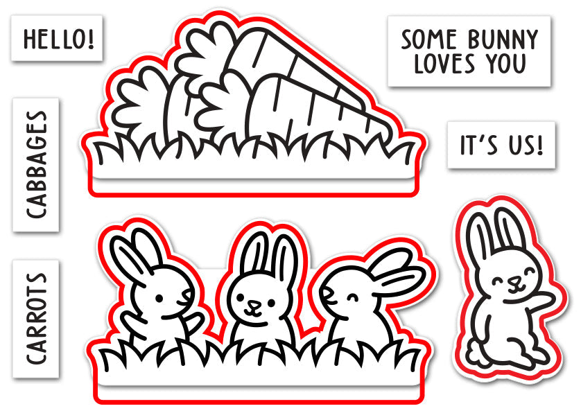 Lawn Fawn - Hay There, Hayrides! Bunny Add-On Lawn Cuts