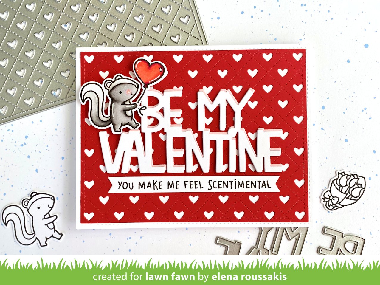 Lawn Fawn - Quilted Heart Backdrop: Landscape