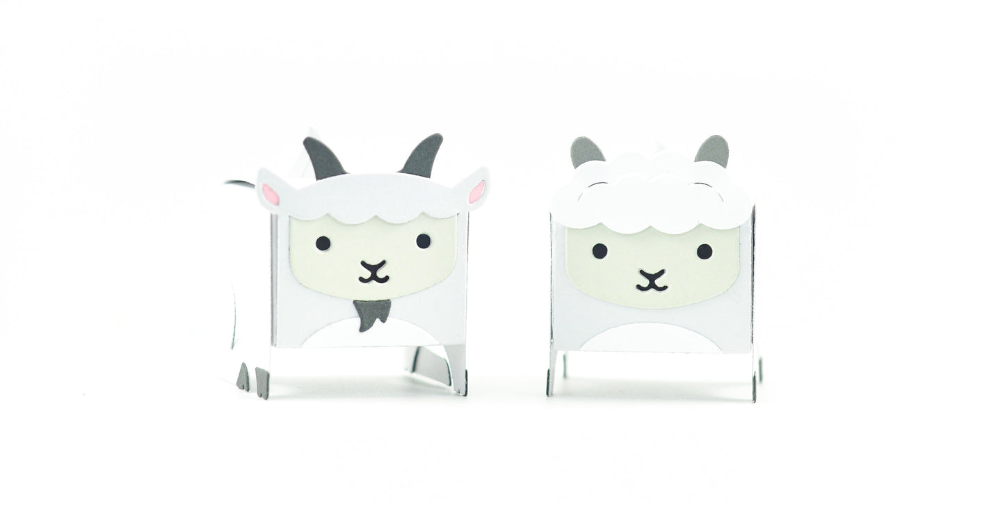 Lawn Fawn - Tiny Gift Box Goat And Llama Add-On