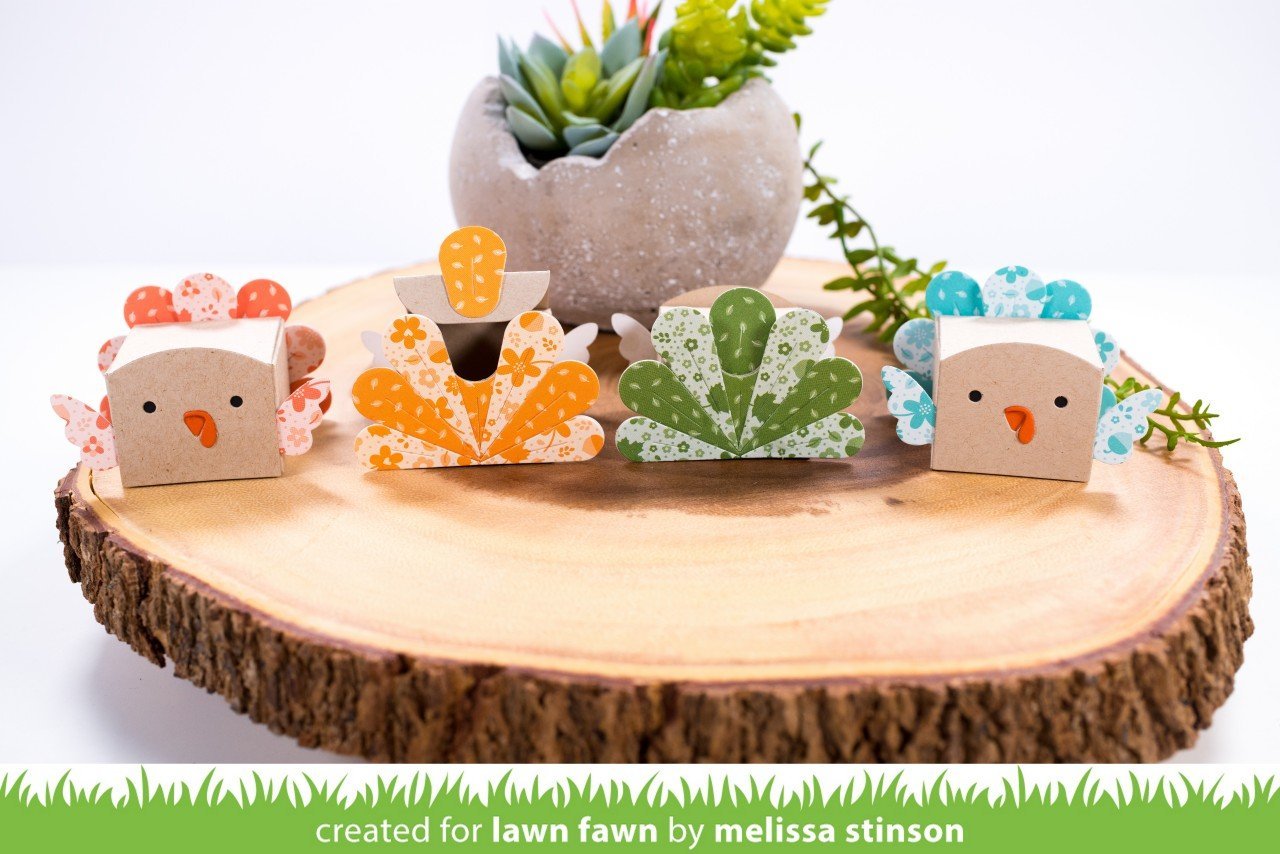 Lawn Fawn - Tiny Gift Box Peacock And Turkey Add-On