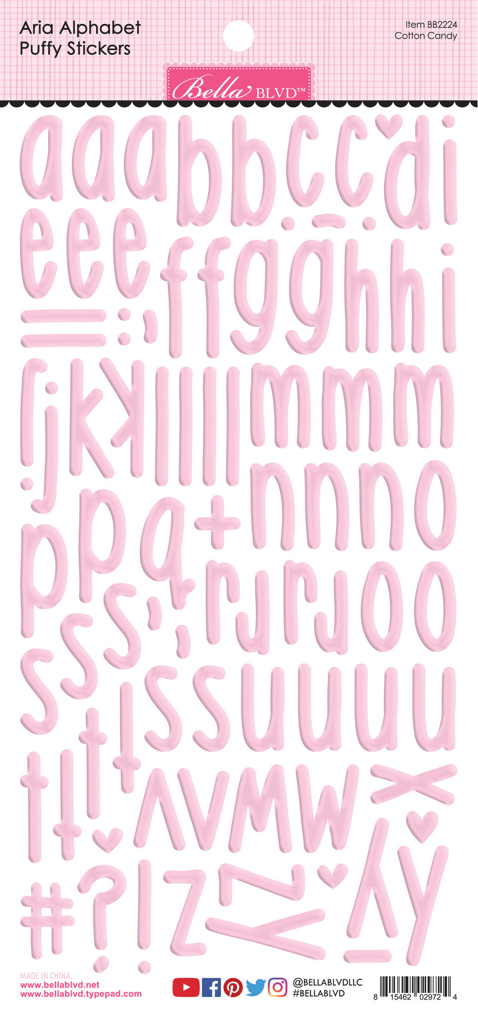 Bella BLVD - Cotton Candy Aria Alpha Puffy Stickers