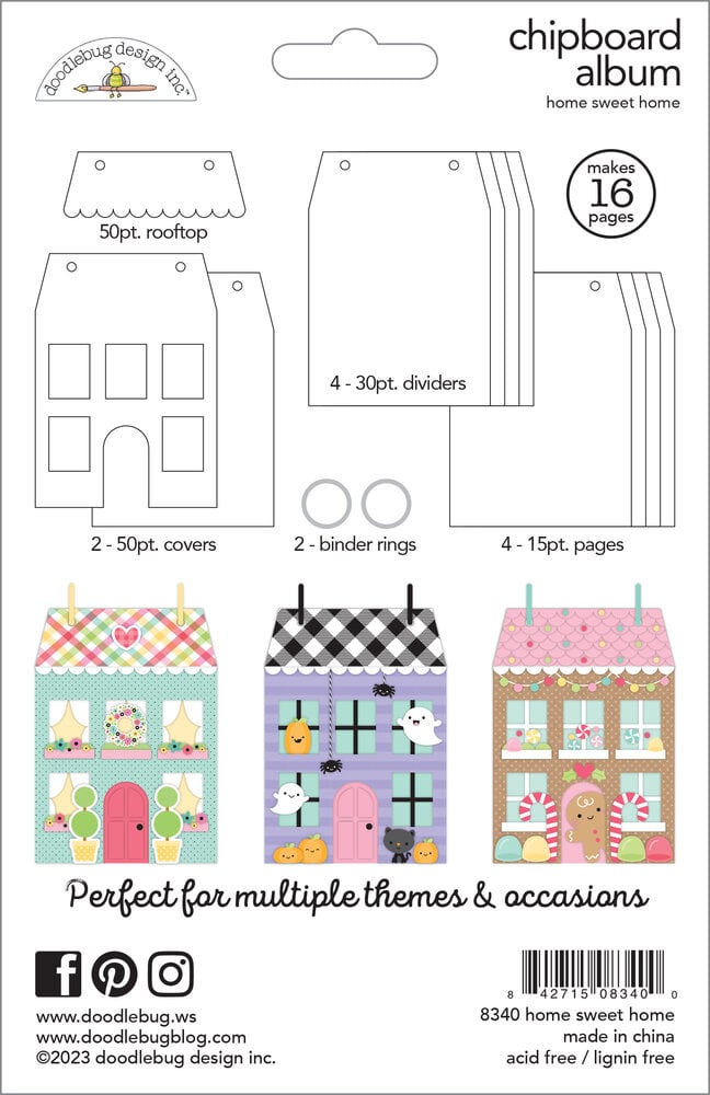 Doodlebug Design - Home Sweet Home Chipboard Album