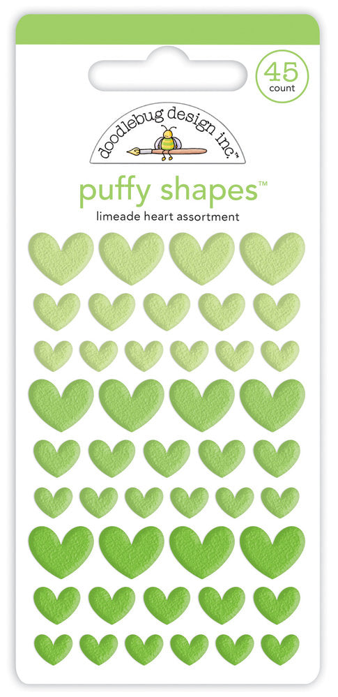 Doodlebug Design - Limeade Heart Puffy Shapes