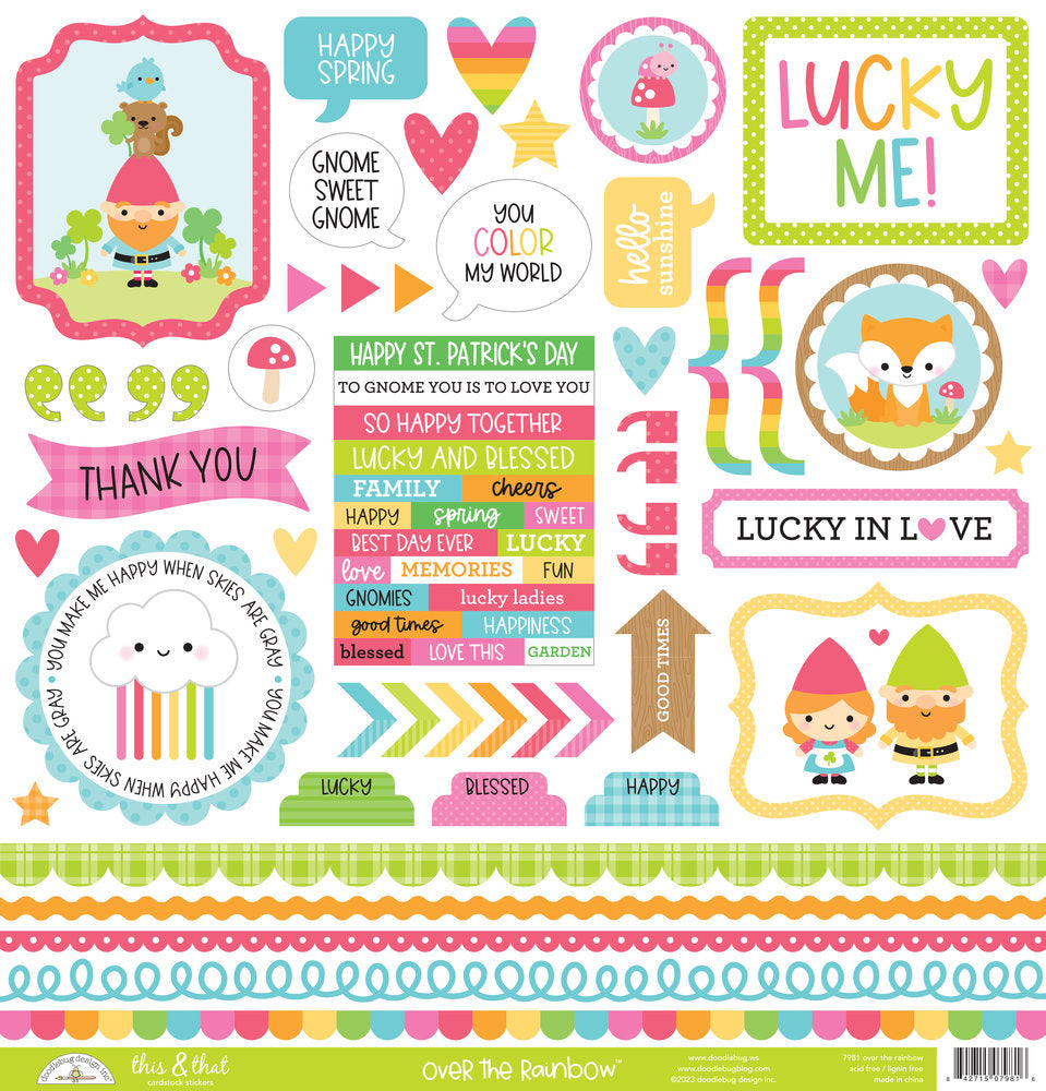 Doodlebug Design - Over The Rainbow 12x12 Inch Paper Pack