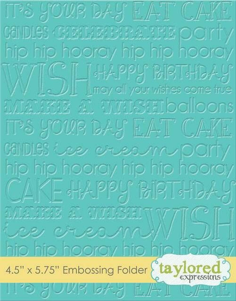 Taylored Expressions - Embossing Folder - Graphic Impressions - Birthday