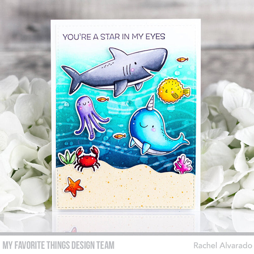 My Favorite Things - Ocean Currents Background Rubber Stamp