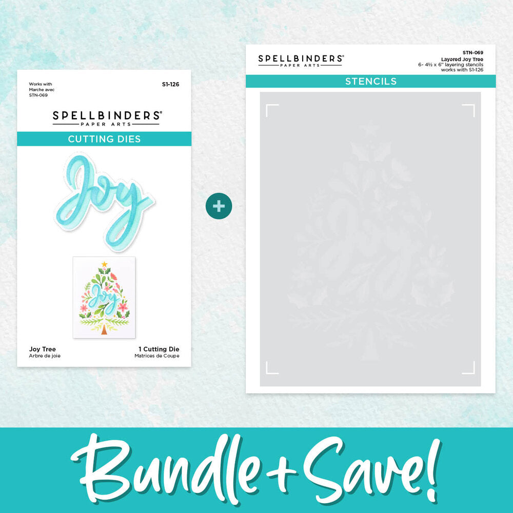 Spellbinders - Layered Joy Tree Stencil & Die Bundle