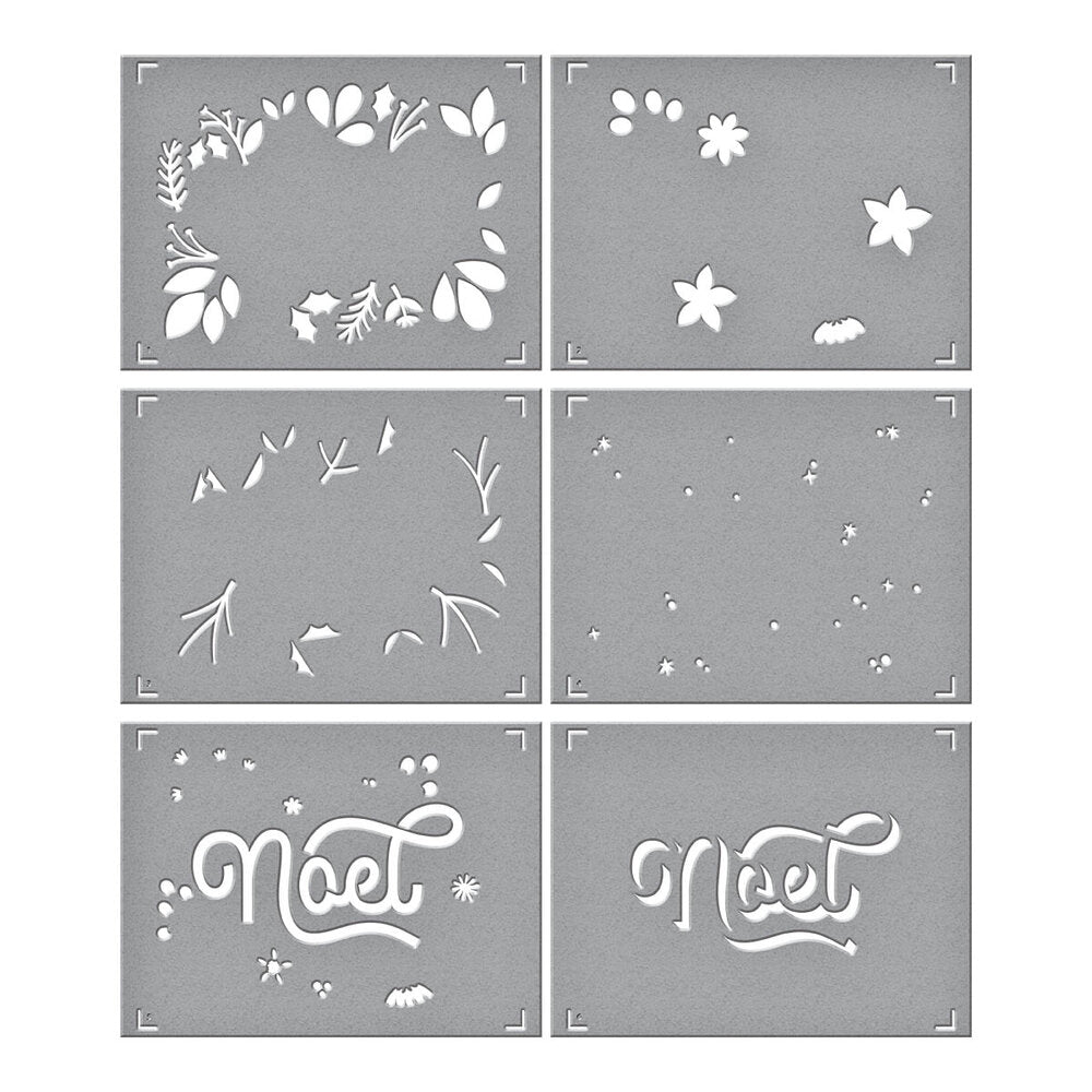 Spellbinders - Layered Noel Foliage Stencils