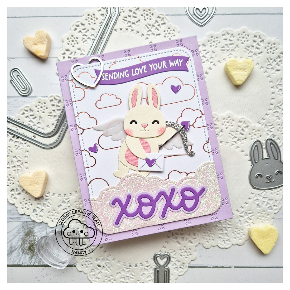 Valentine's Day Card feat. Lawn Fawn Build-A-Critter Valentine Accessories
