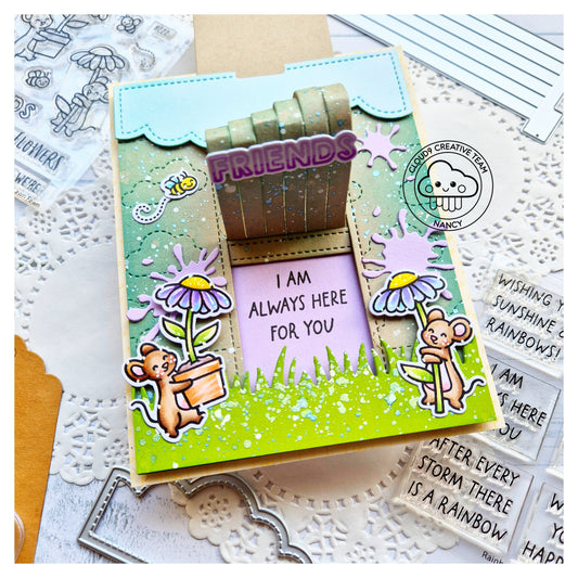 Interactive Rainbow Card feat. Lawn Fawn Over the Rainbow