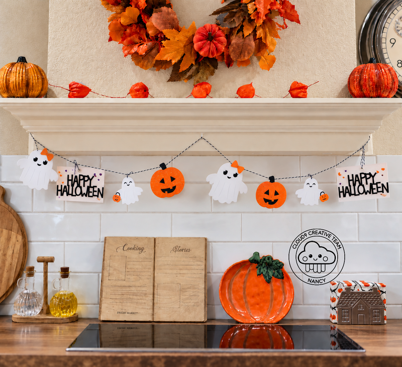Halloween Garland feat. Lawn Fawn Big Hugs Ghost