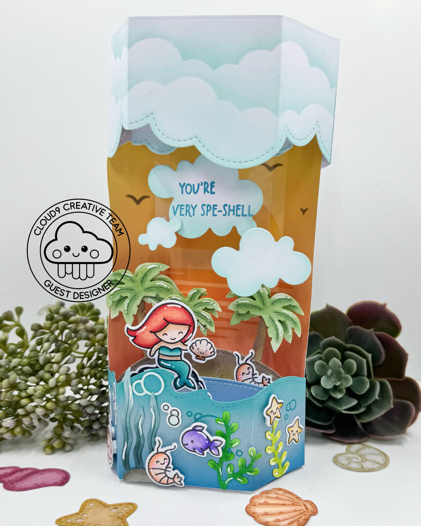 3D Friendship Card feat. Lawn Fawn Platform Pop-Up Wave Wrap Around