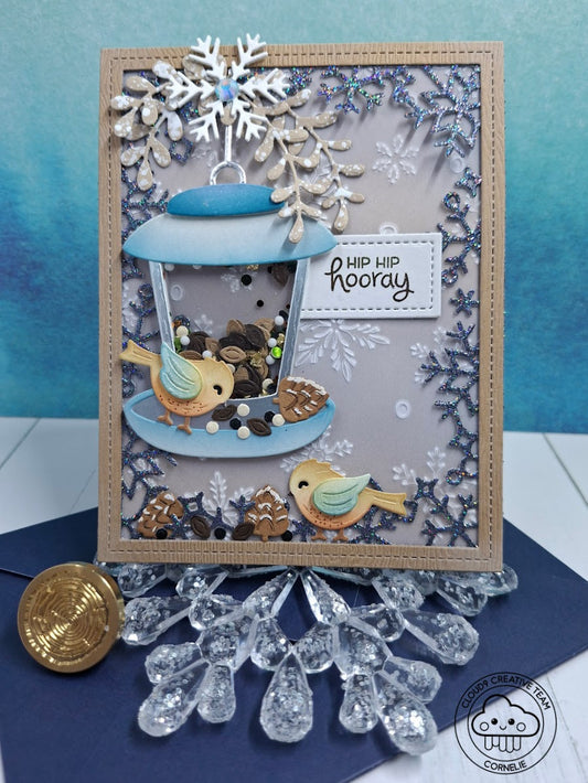 Birthday Card feat. Lawn Fawn Build-A-Bird Feeder