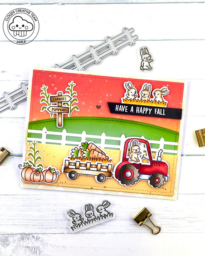 Fall Card feat. Lawn Fawn Hay There Hayrides Bunny