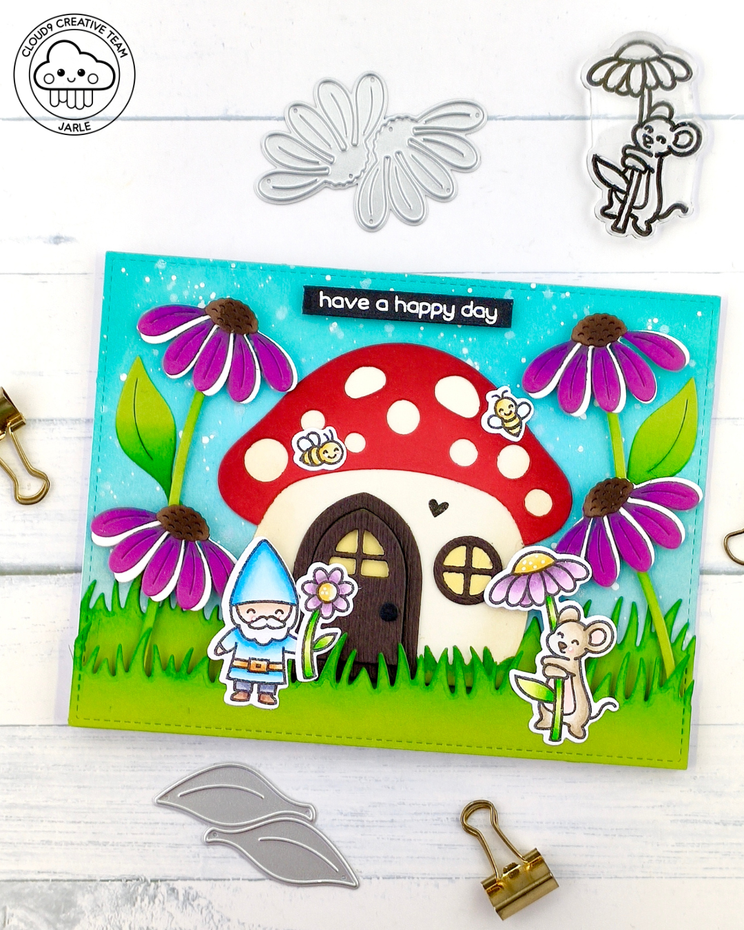 Any Occasion Card feat. Lawn Fawn Big Blossom Flowers