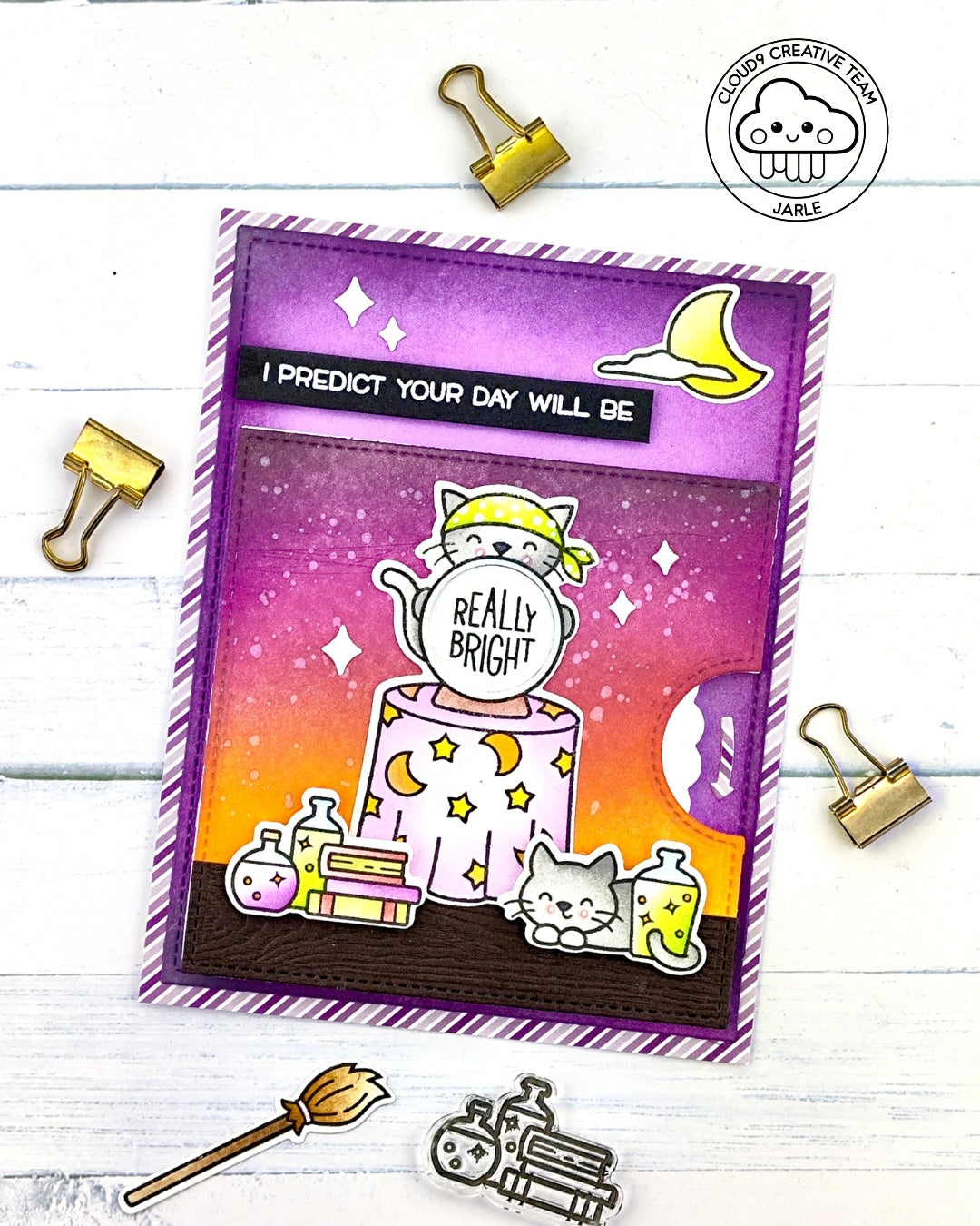 Interactive Halloween Card feat. Lawn Fawn Fortune Teller Tabby