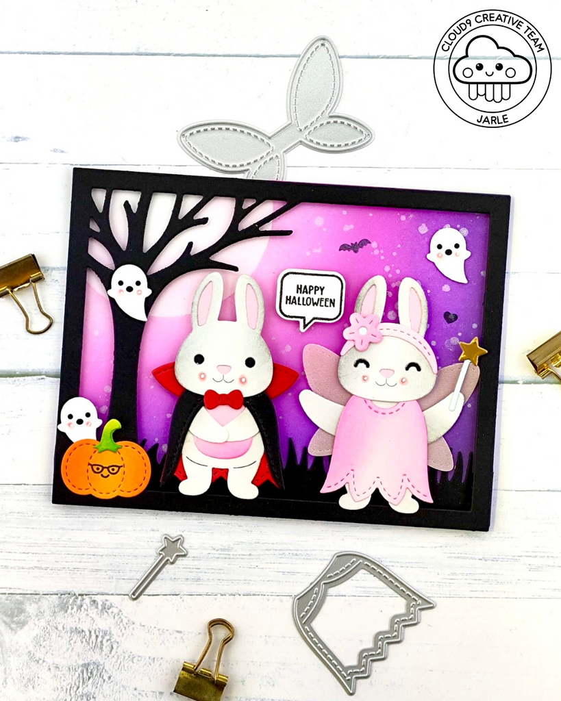 Halloween Card feat. Lawn Fawn Build A Critter Costumes
