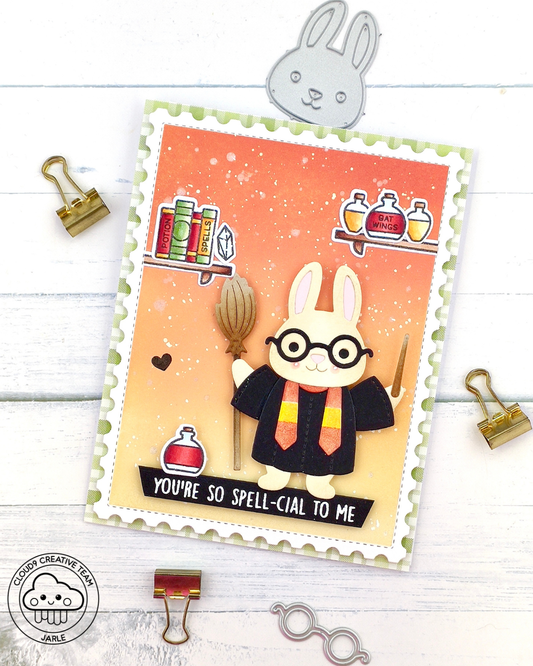 Harry Potter Themed Card feat. Lawn Fawn Build A Critter: Graduation Accessories