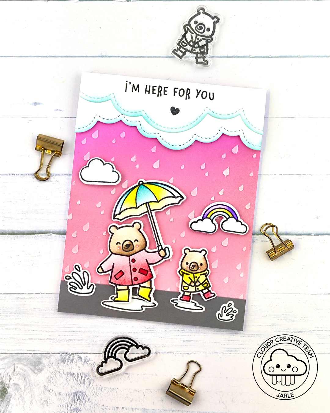 Get Well Card with Lawn Fawn Here For You Bear