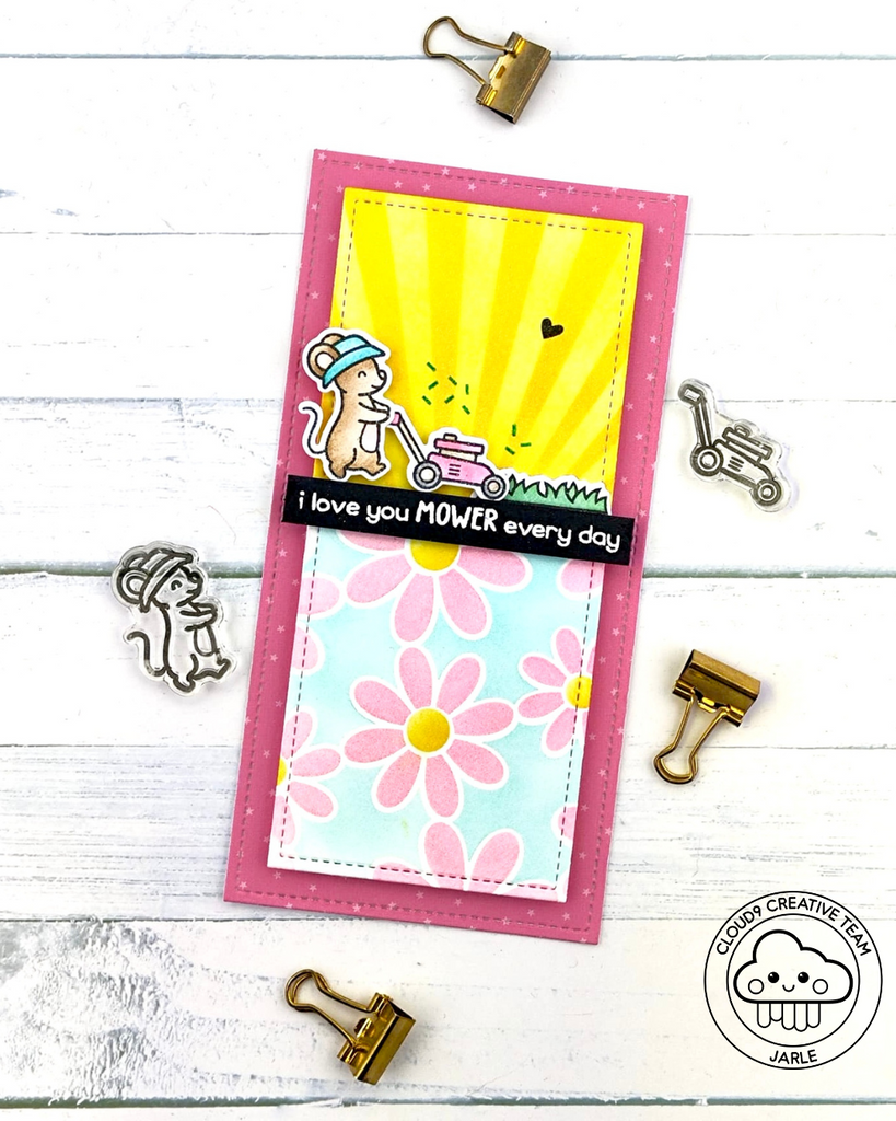 Mini Slimline Card feat. Lawn Fawn I Love You Mower
