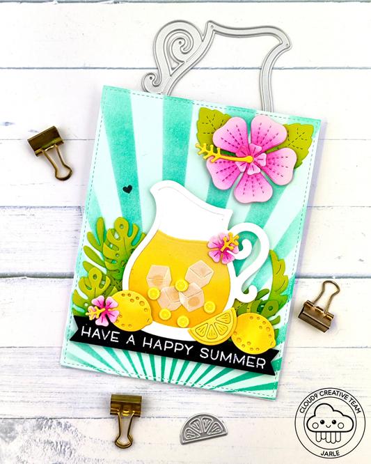 Happy Summer Card feat. Lawn Fawn Build A Drink: Pitcher